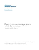 Predictors of success for the National Registry paramedic certification examination